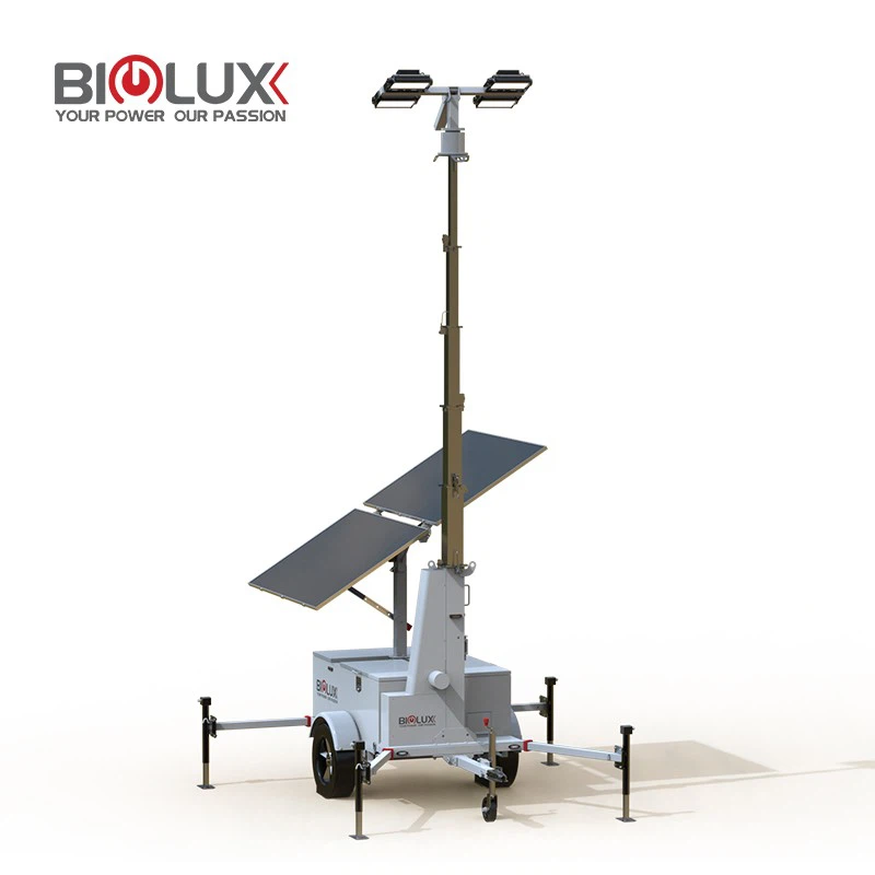 Industrial Solar Light Tower With Galvanized Frame